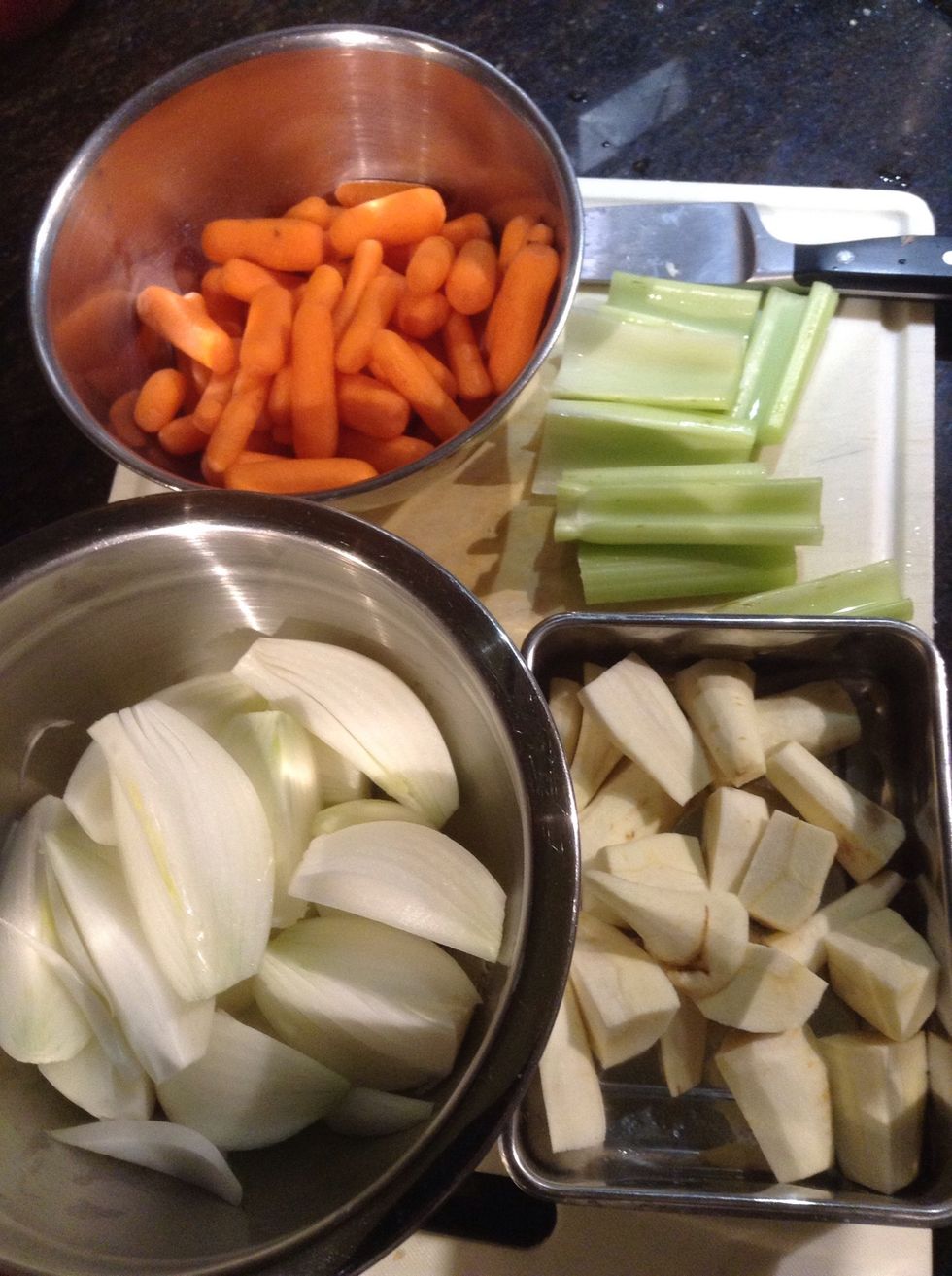 Add prepared vegetables to pot.