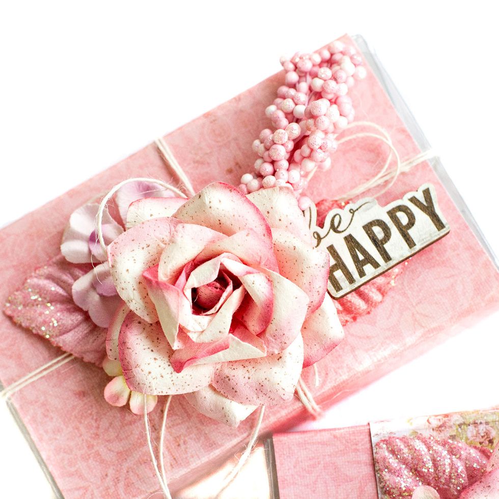 Add Prima embellishments of your choice to create a gorgeous favor box.