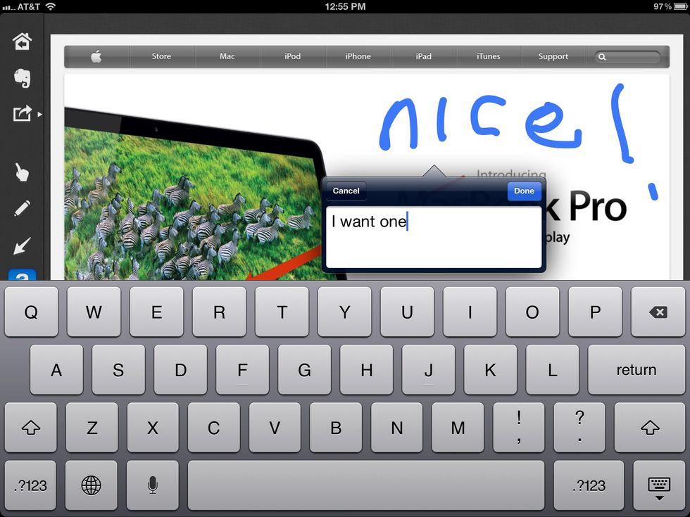 Add printed text as annotation.