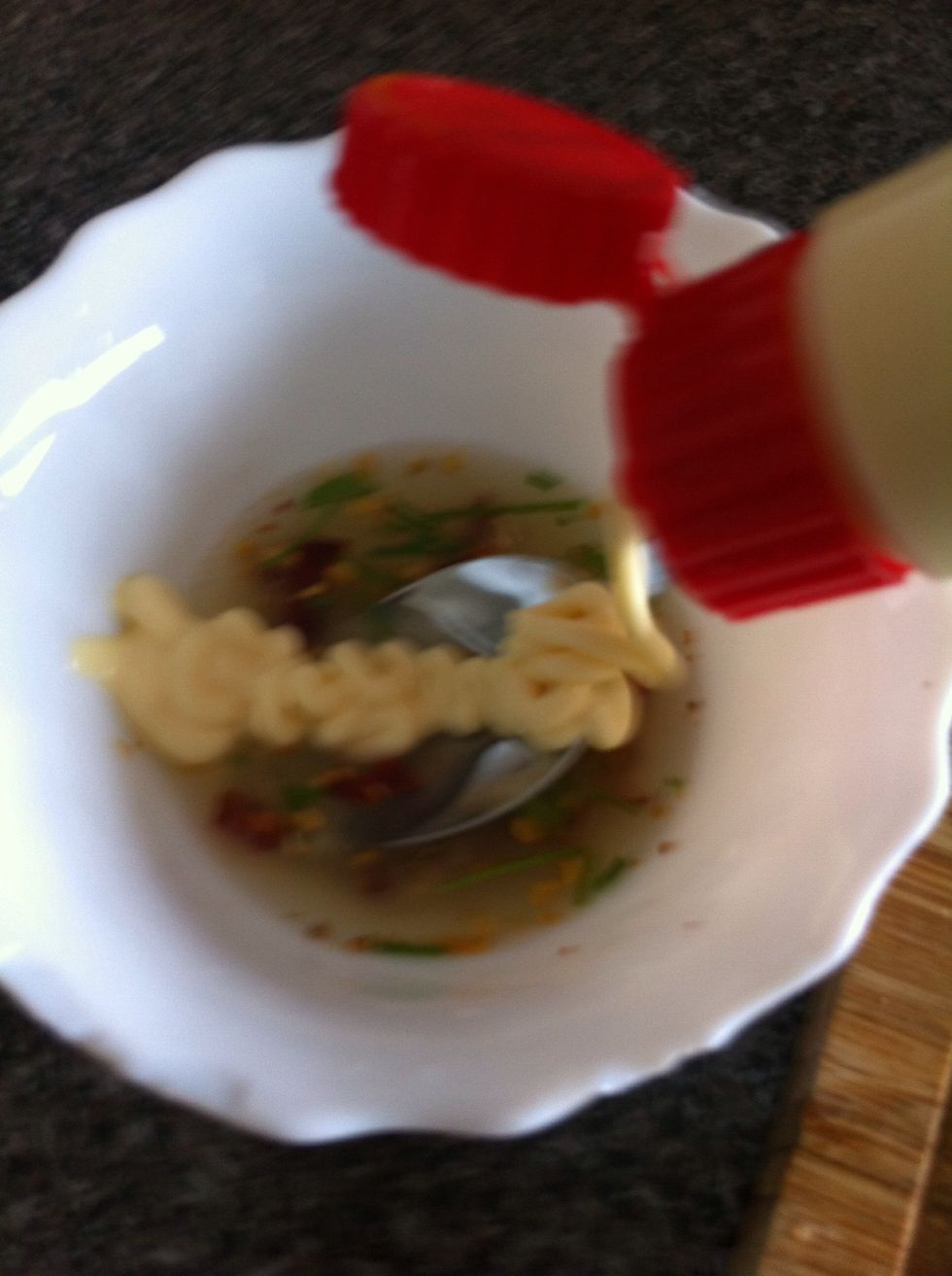 Add QP mayo - add as much as you prefer but don't over power the lemon