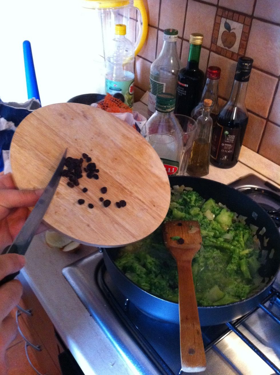 Add raisins.