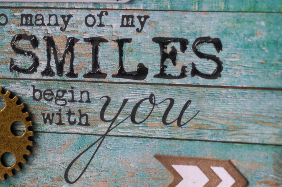 Add Ranger Crackle Accents to various areas (I traced the word "smiles" here).