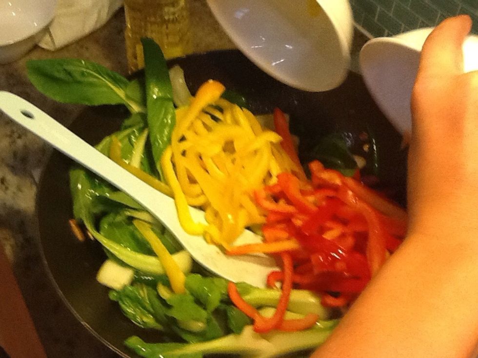 Add red and yellow capsicum