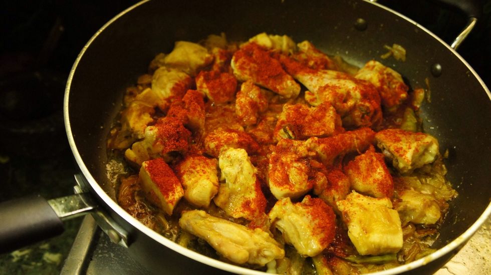 Add red chilli powder...