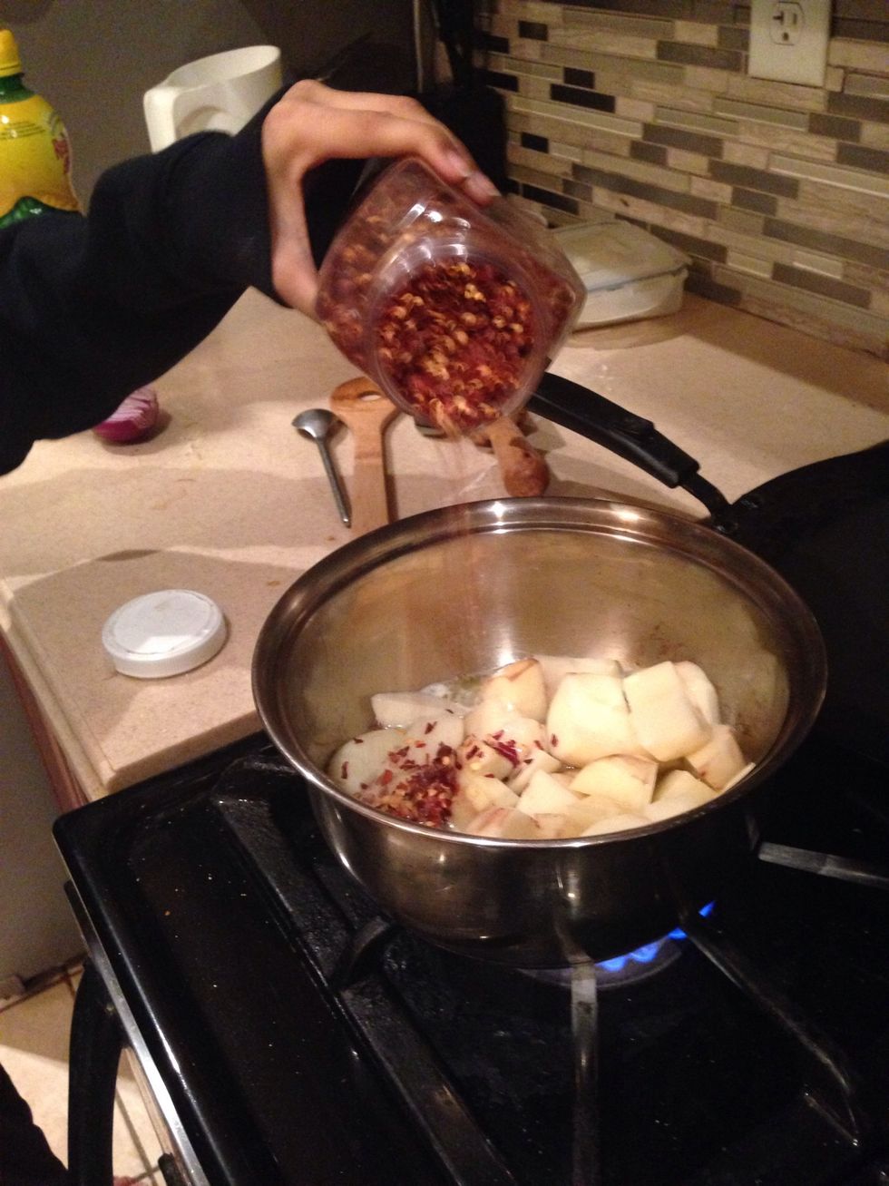 add red flakes