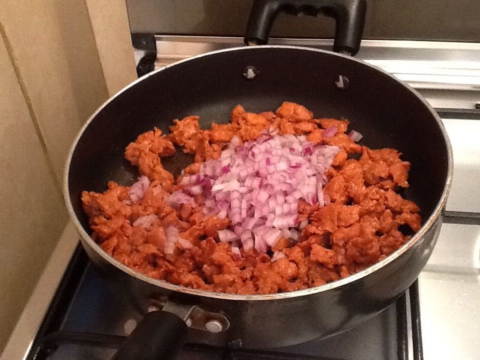 Add red onion and mix it well
