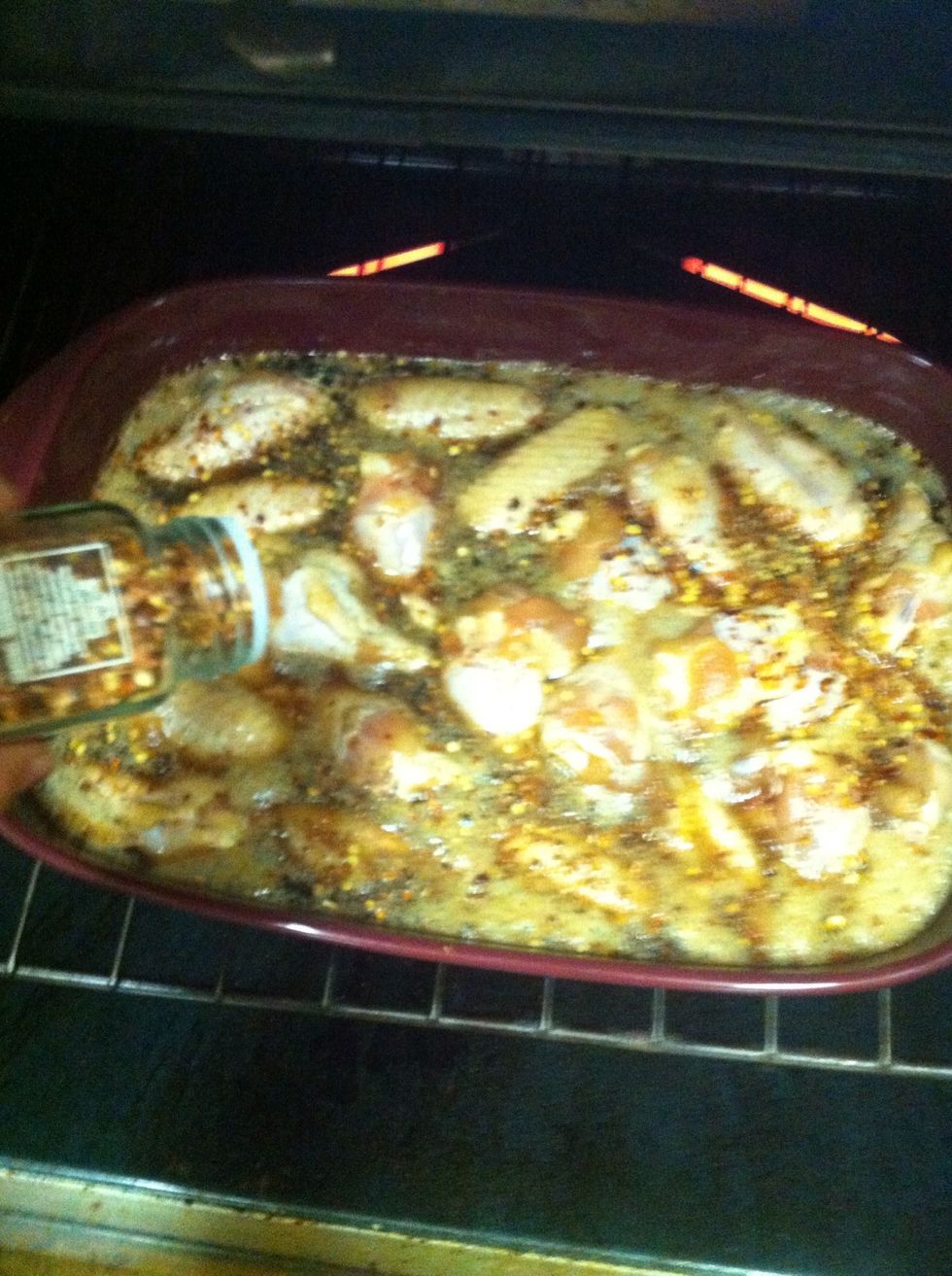 Add red pepper.....plus the other 2 tablespoons of soy sauce