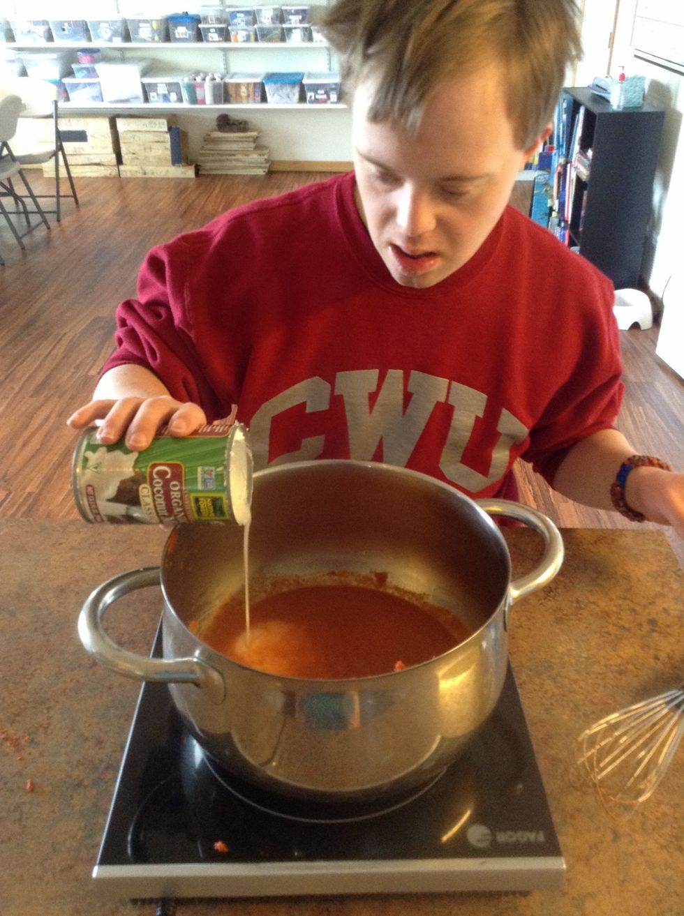 Add remainder of milk