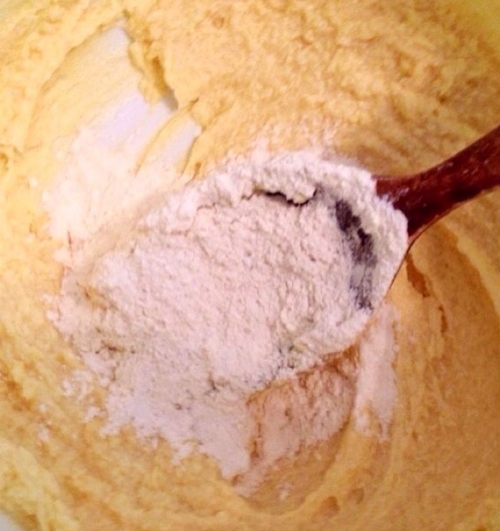 Add remaining flour and milk.