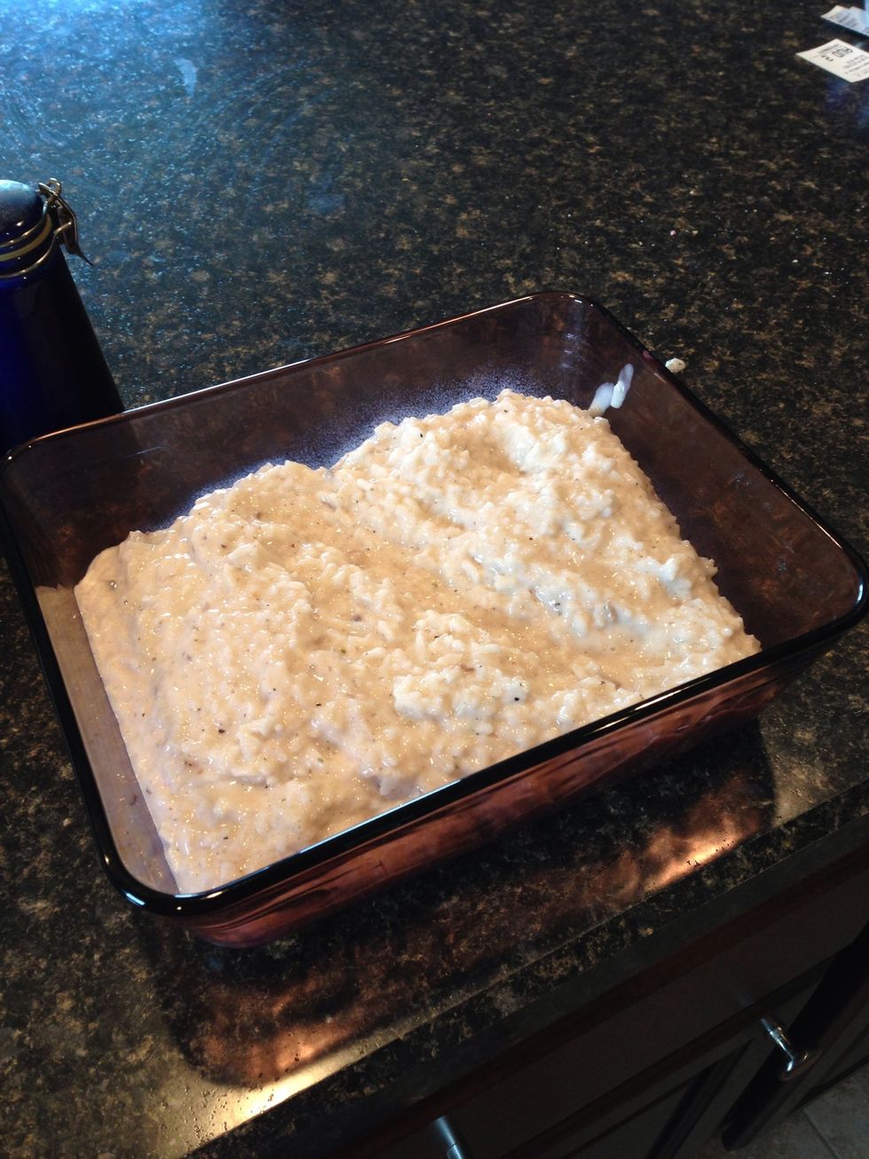 Add rice / soup mixture on top of chicken.