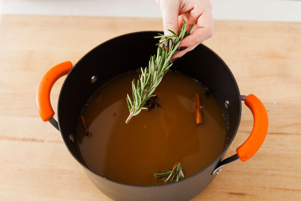 Add rosemary sprig.