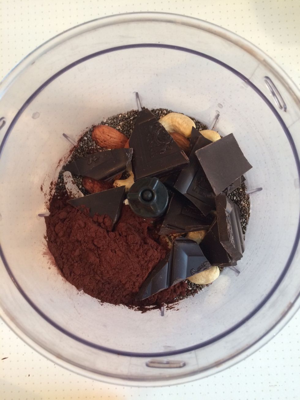 Add roughly 40 grams of the chocolate