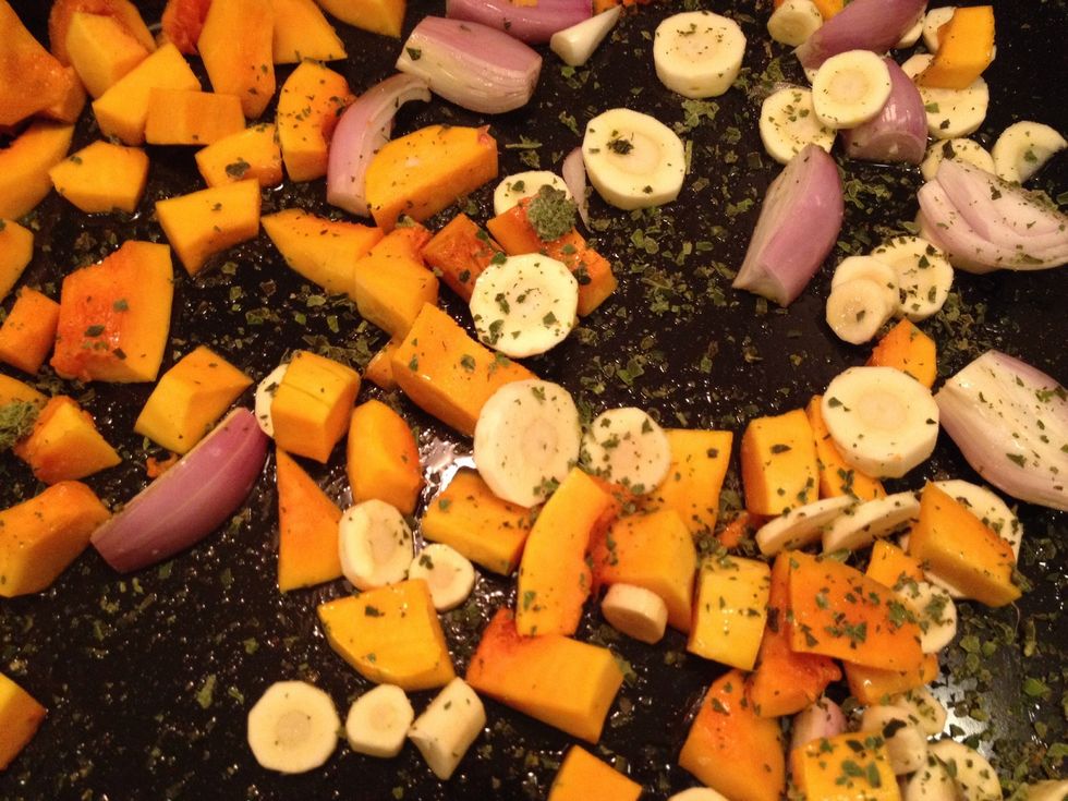 Add salt and basil.