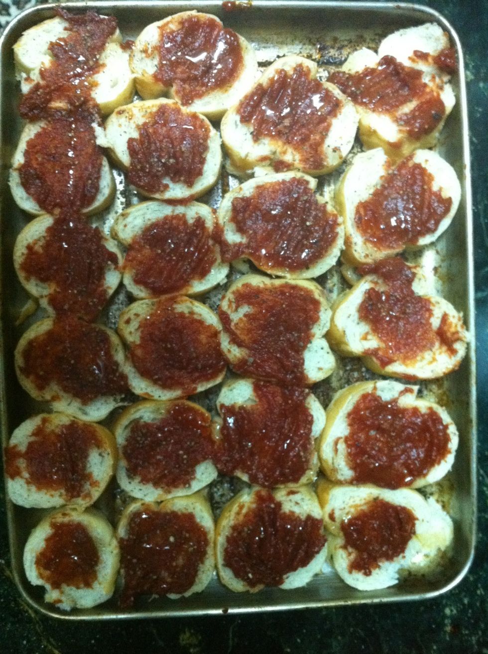 Add salt and black pepper and olive oil and maybe some chilli powder if u like