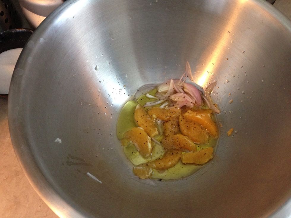 Add salt and pepper and olive oil to make a quick dressing.