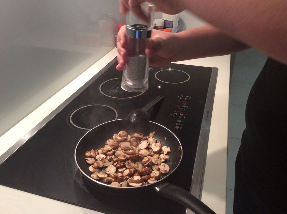 Add salt and pepper to season.