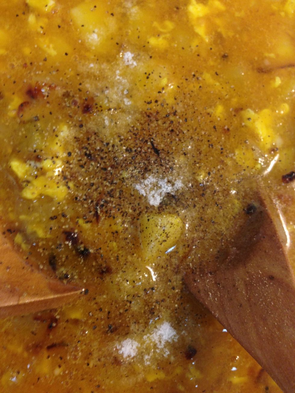 Add salt and pepper
