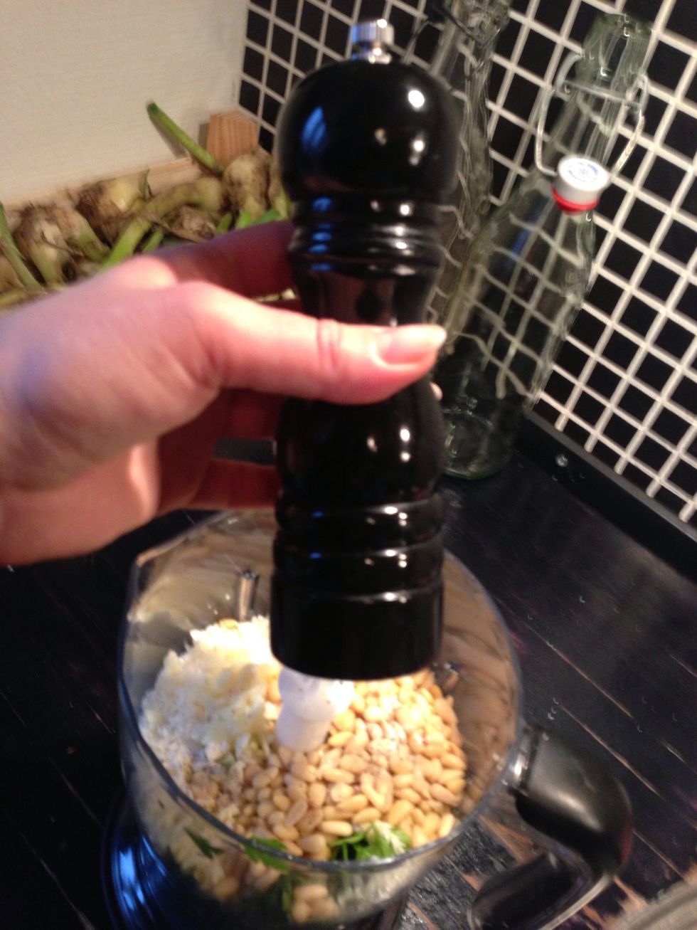 Add salt and pepper