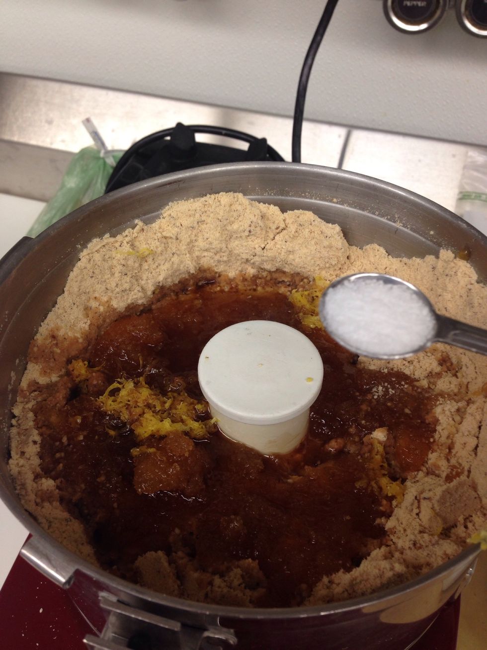 Add salt and pulse until dough forms. (Slowly add water if dough is too dry).