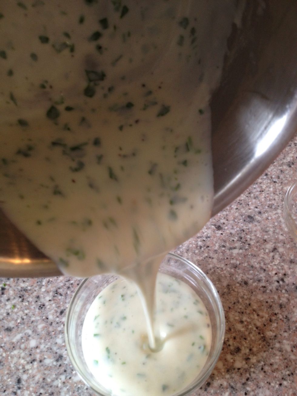 Add salt and white pepper, if you have it else use black, taste and serve with fish, roasted chicken and any dish where the flavour is subtle If you use tarragon it is lovely with eggs and fish.