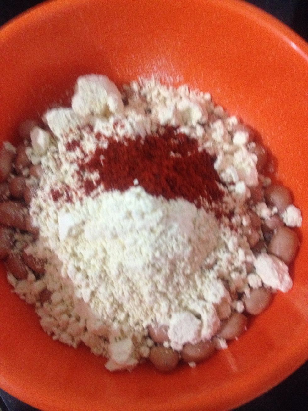 Add salt , chilli powder, carrom seeds ,