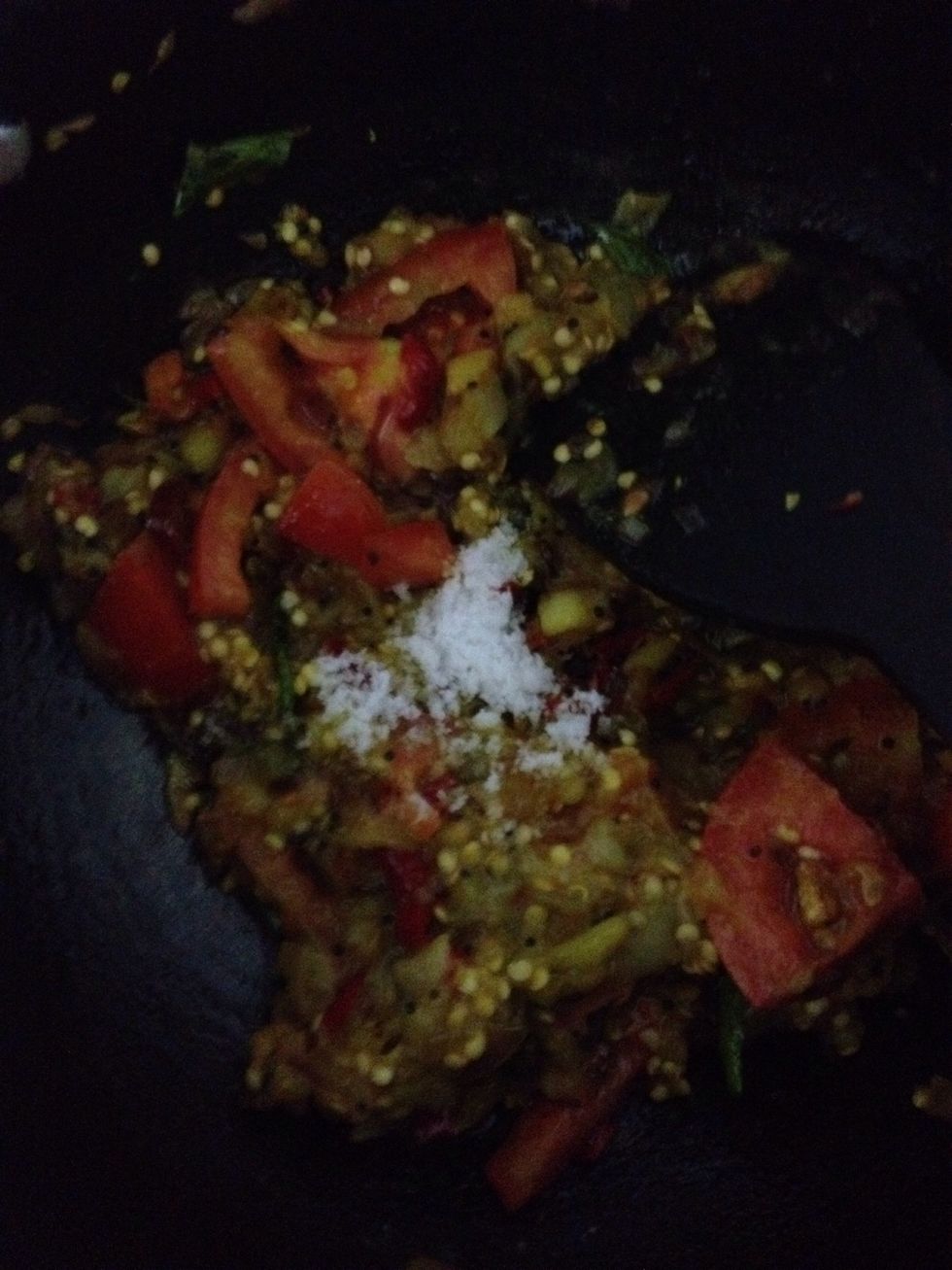 Add salt , cumin powder and corainder powder . Keep mixing for couple of min and your are done