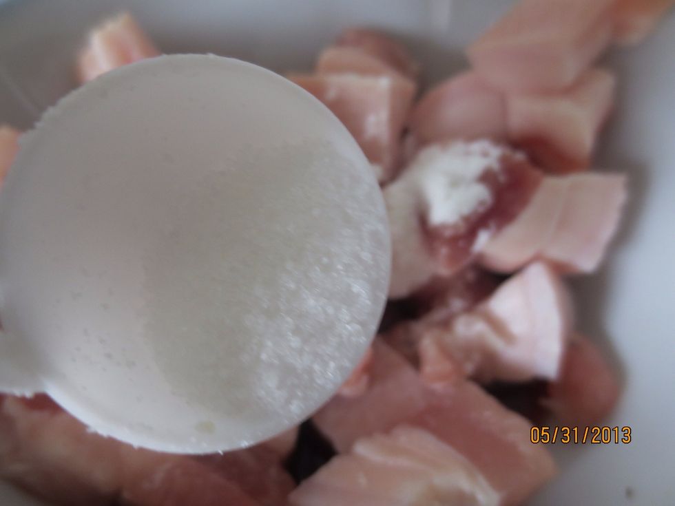 Add salt, mix and marinate for five minutes