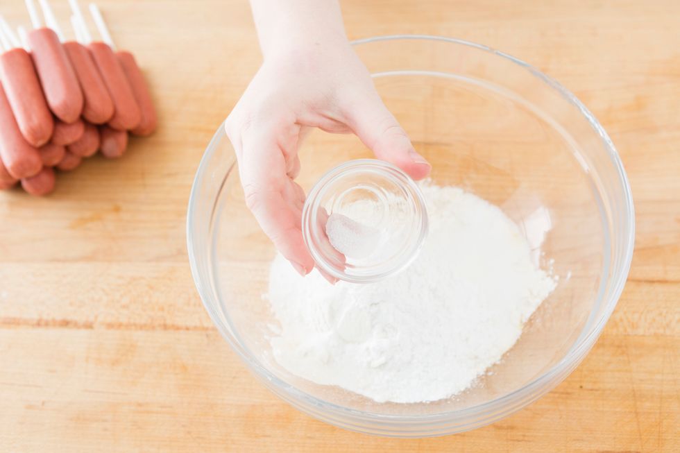 Add salt. Mix to combine and then set aside.