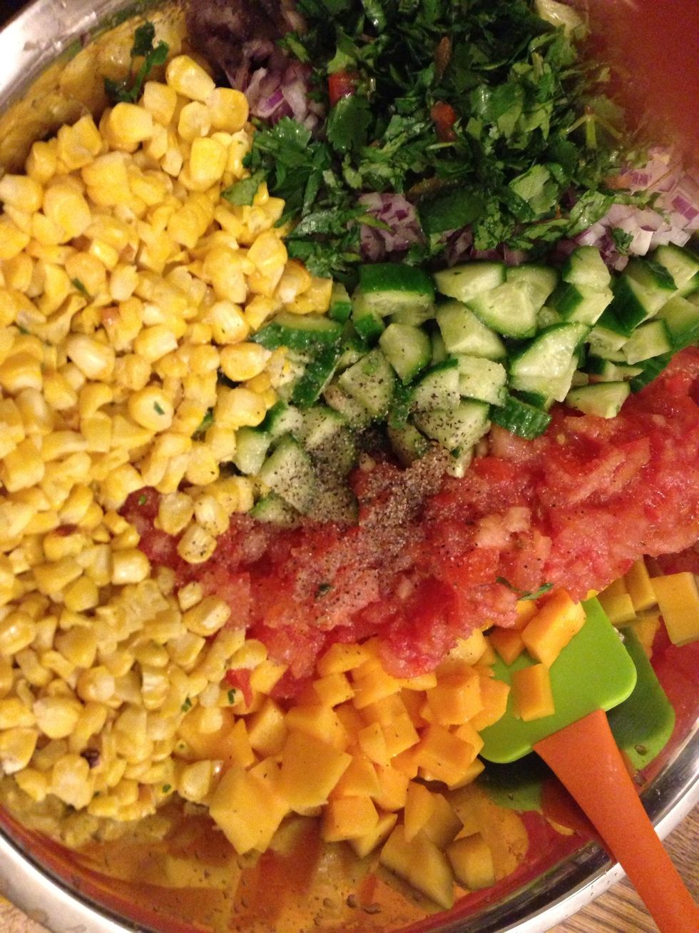 Add salt n pepper according to your taste. If the salsa ends up being a little too hot or acidic for your taste, you can temper it by adding some diced avocado. I like jicama in my salsa too \ud83d\ude0b