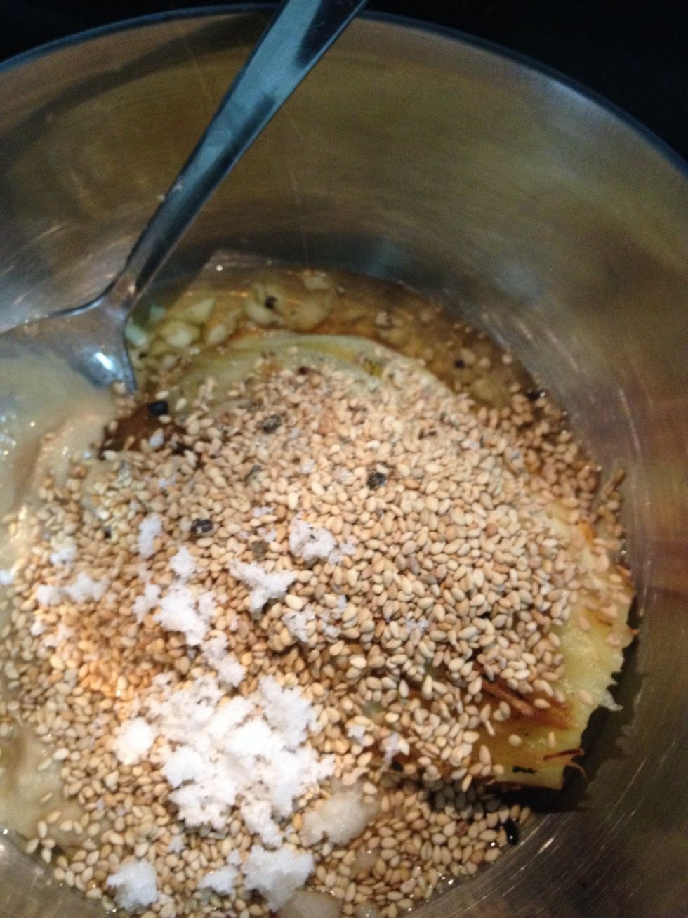 Add salt , pepper and lemon juice to it