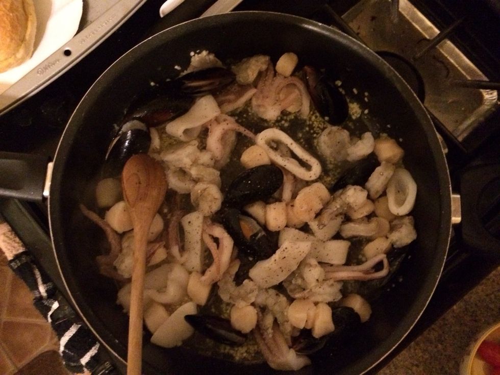 Add salt & pepper. Cook for about 7 minutes