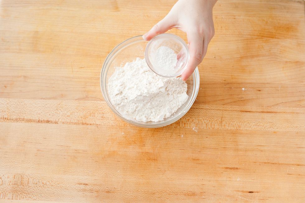 Add salt. Stir mixture to full combine.