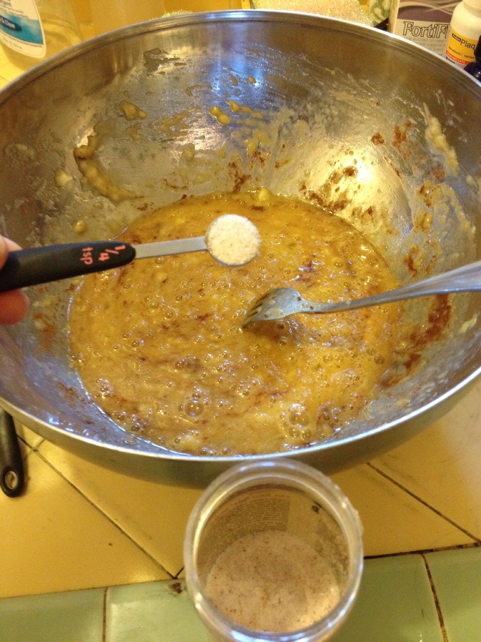 Add salt. Stir.