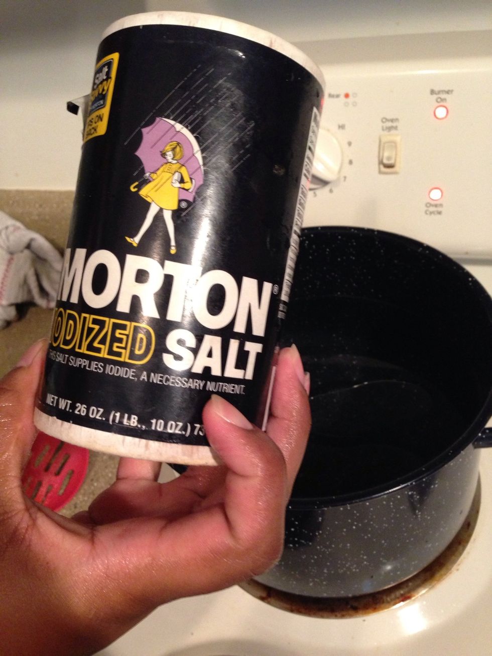 Add salt to boiling water