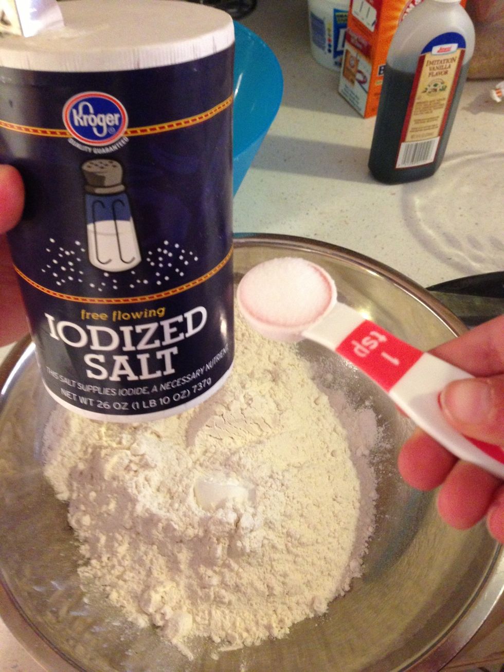 Add salt to flour & stir together & set aside