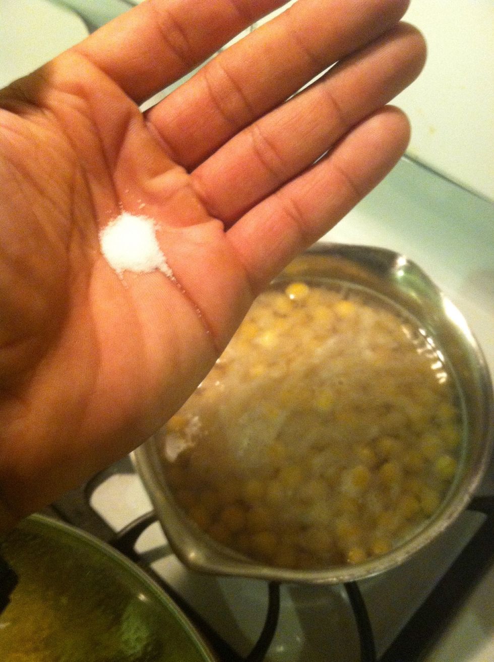 Add salt to the beans.