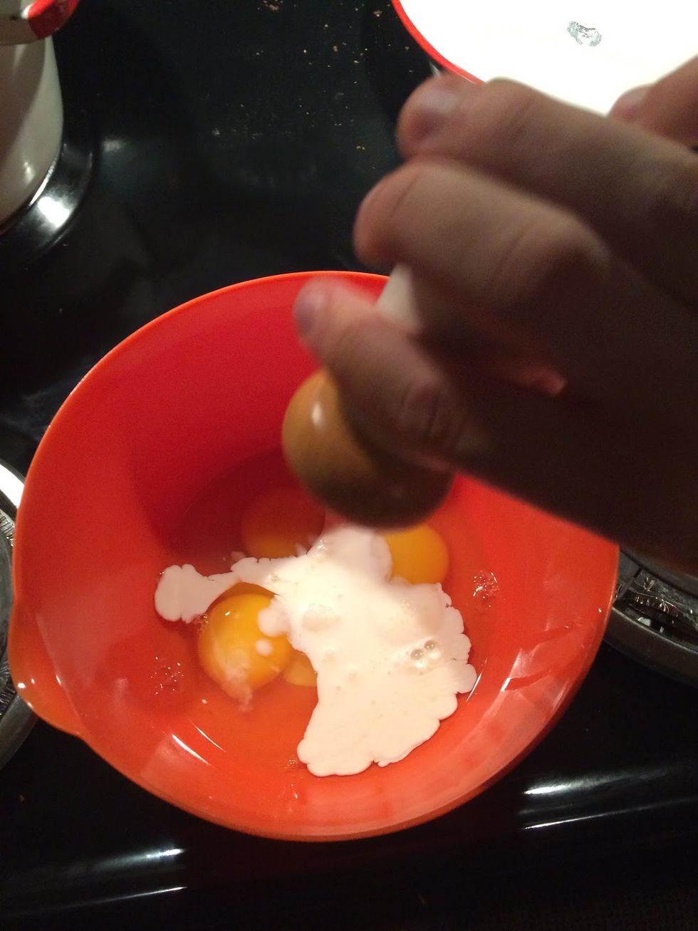 Add salt to the bowl.