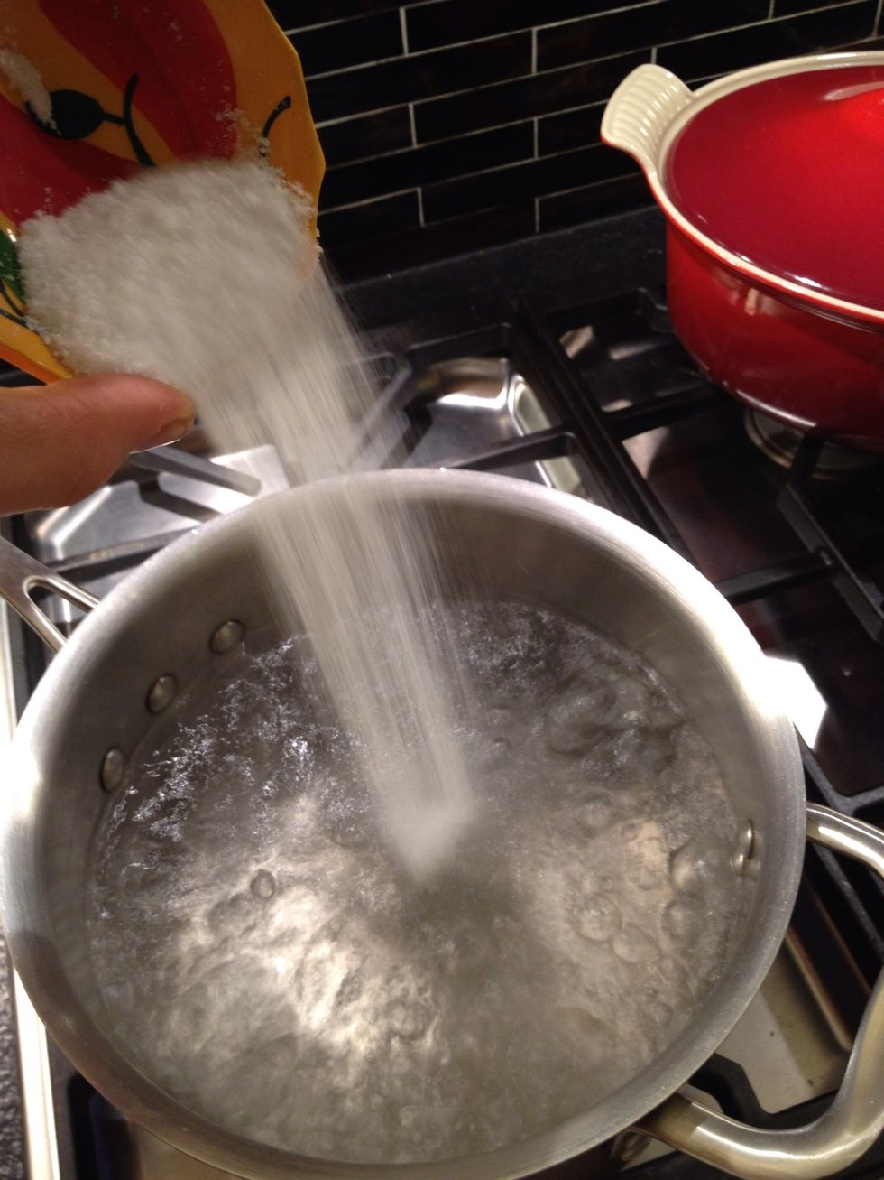 Add salt to the water