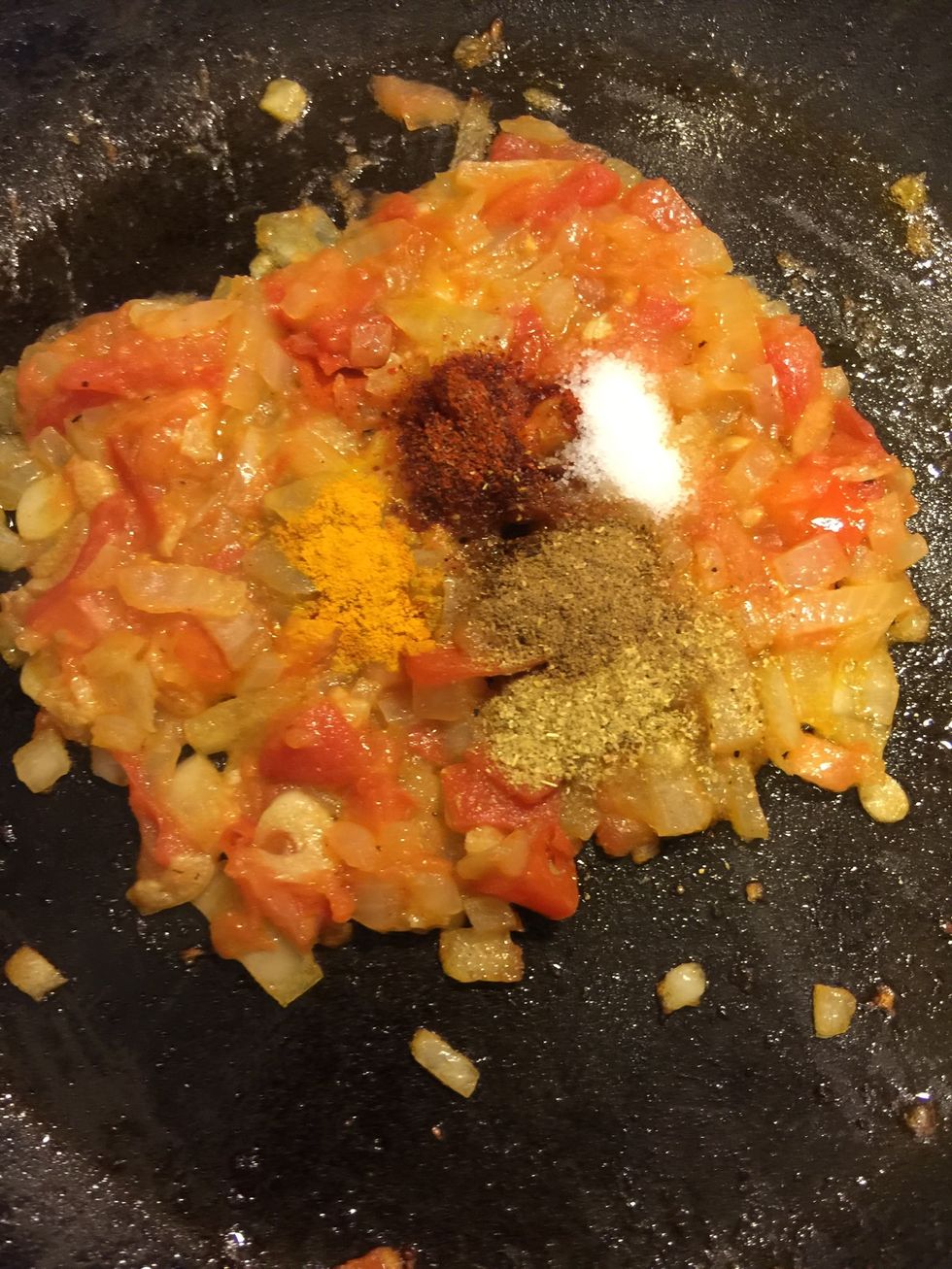 Add salt, turmeric powder, cumin powder, red chili powder and garam masala (1teaspoon each). And mix well.