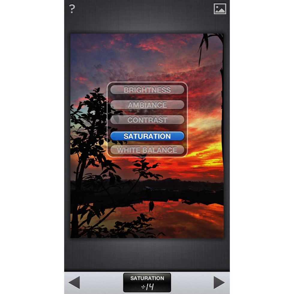 Add saturation, to increase saturation or vibrancy of the colors in your photo
