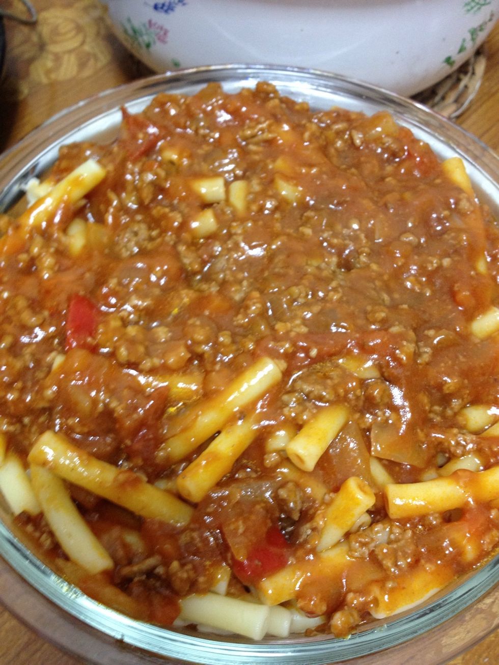 add sauce and then add cheese again.