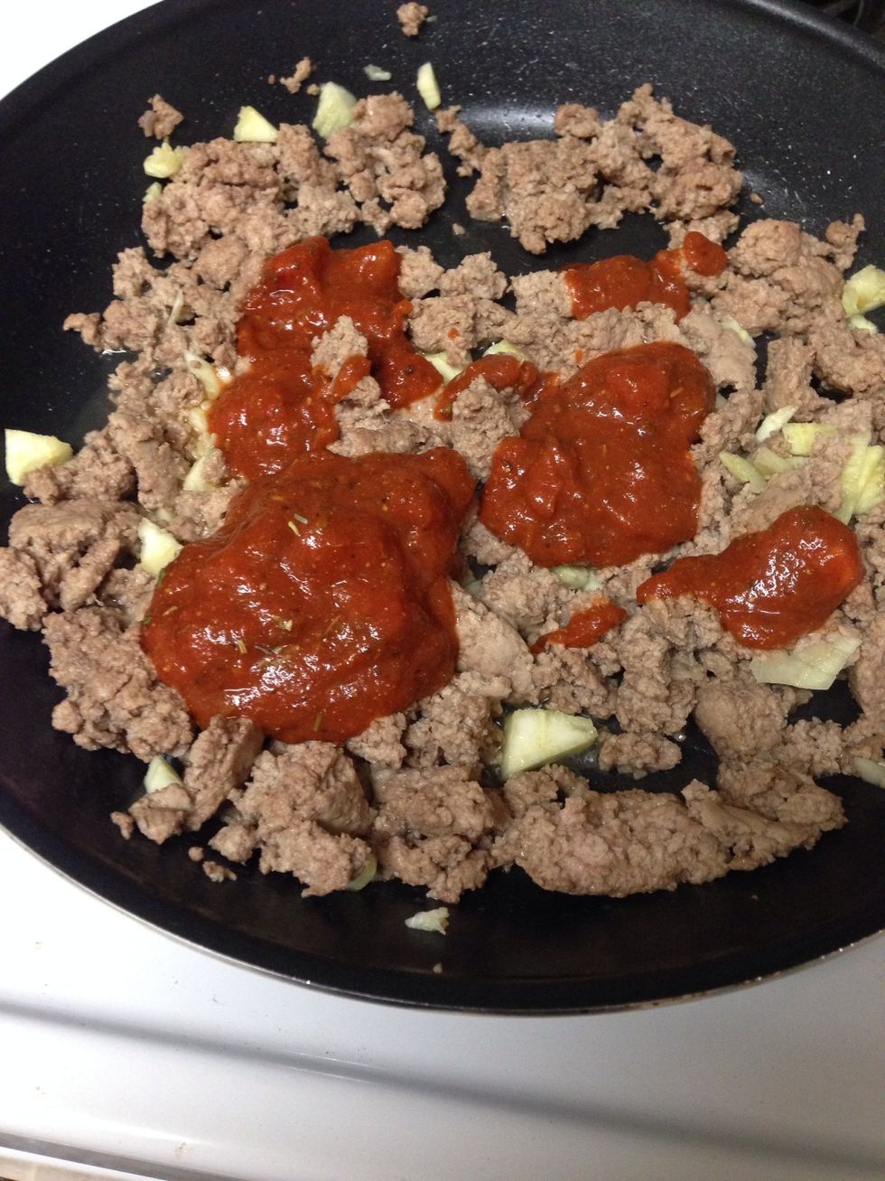 add sauce mix to meat