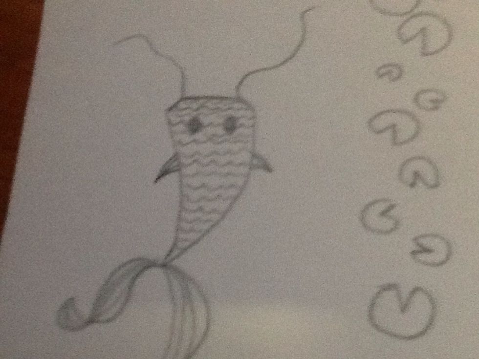 Add scales to the koi fish. They do not have to be perfect.