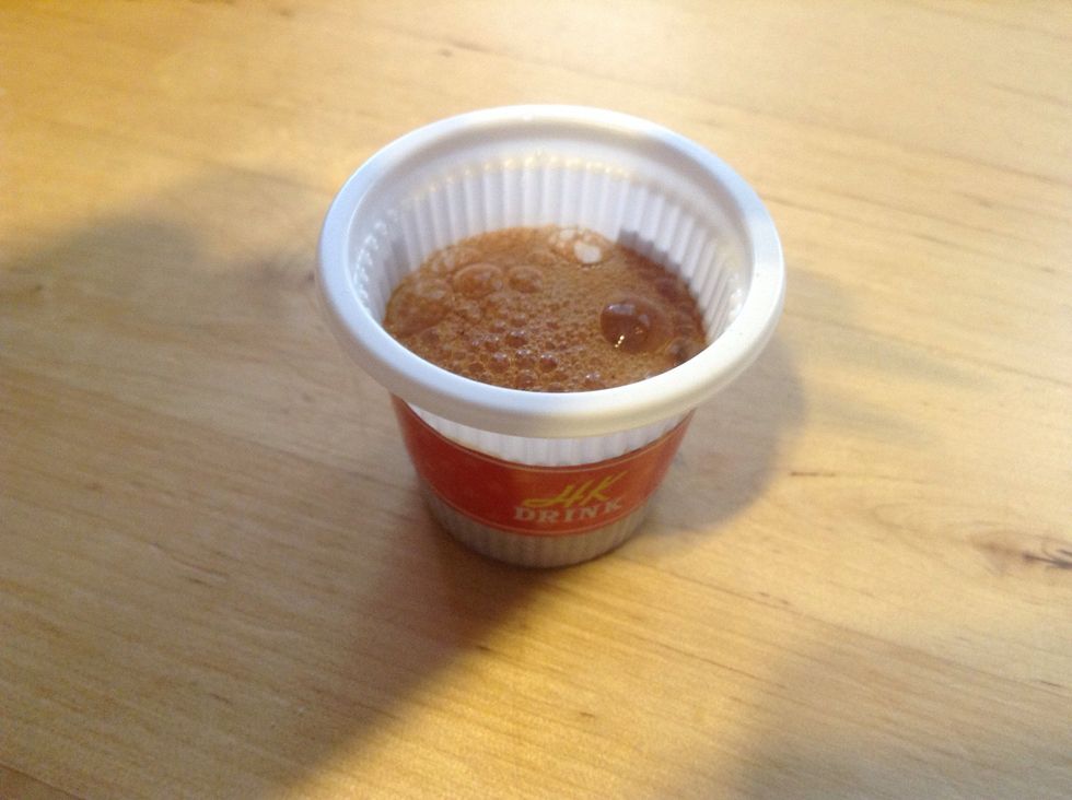 Add scoop of water till liquid reaches about 1 cm from top-This is so fun!!!! Genius candy makers!!! How does it fizz from a powder??