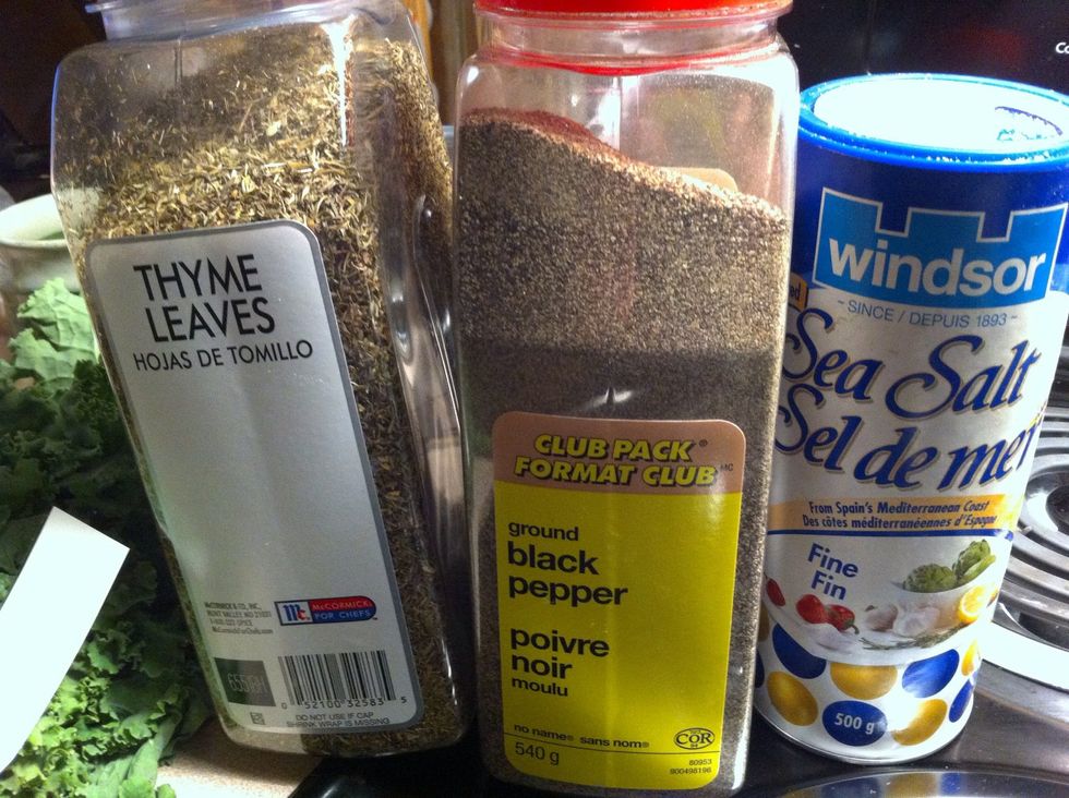 Add seasoning of your choice I always add salt and pepper to everything, chef habits... And I love herbs. When I have enough growing ill use fresh, if not dried, Thyme basil and parsley are my faves