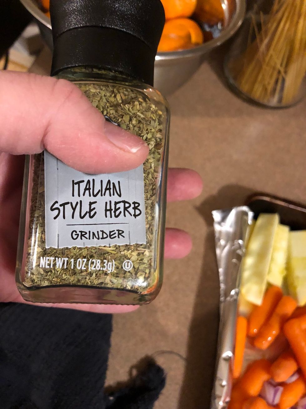 Add seasoning to veggies