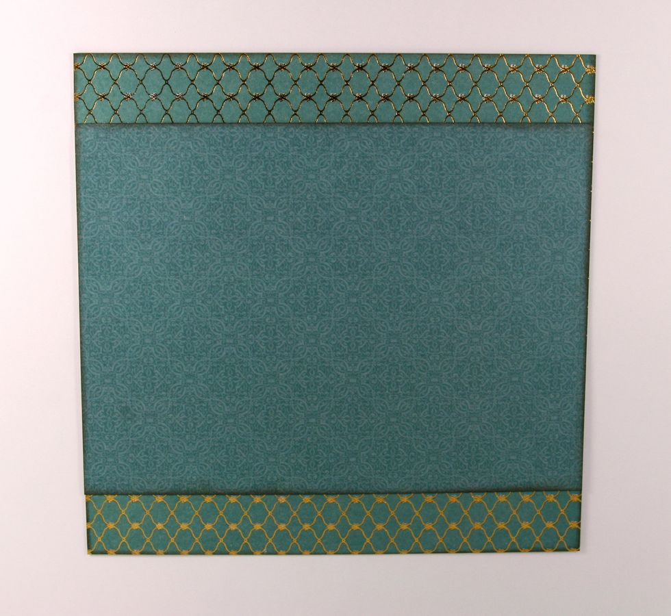 Add second pattern cut to 4 1/4 x 5 x 3/4 inches. Ink well and secure with double sided adhesive tape.