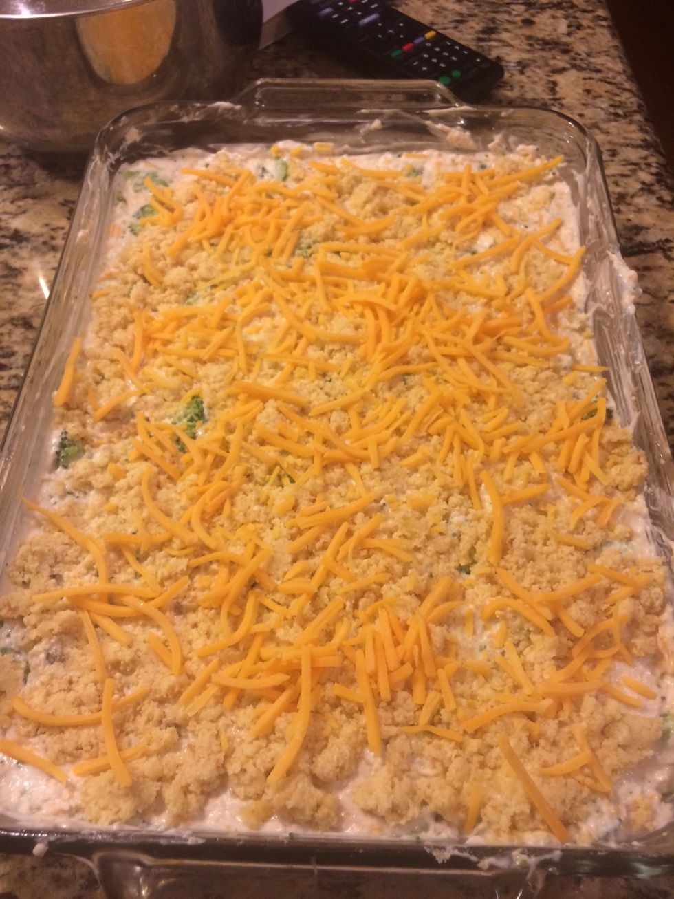 Add shredded cheddar cheese to the top if you would like!