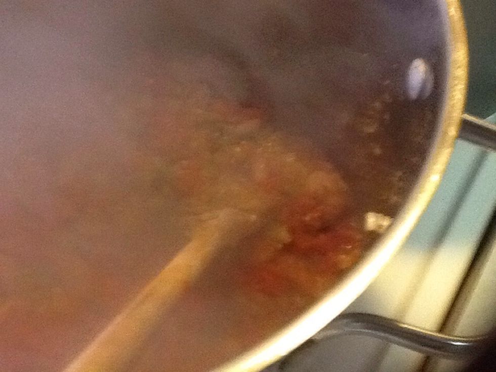 Add shrimp stock.