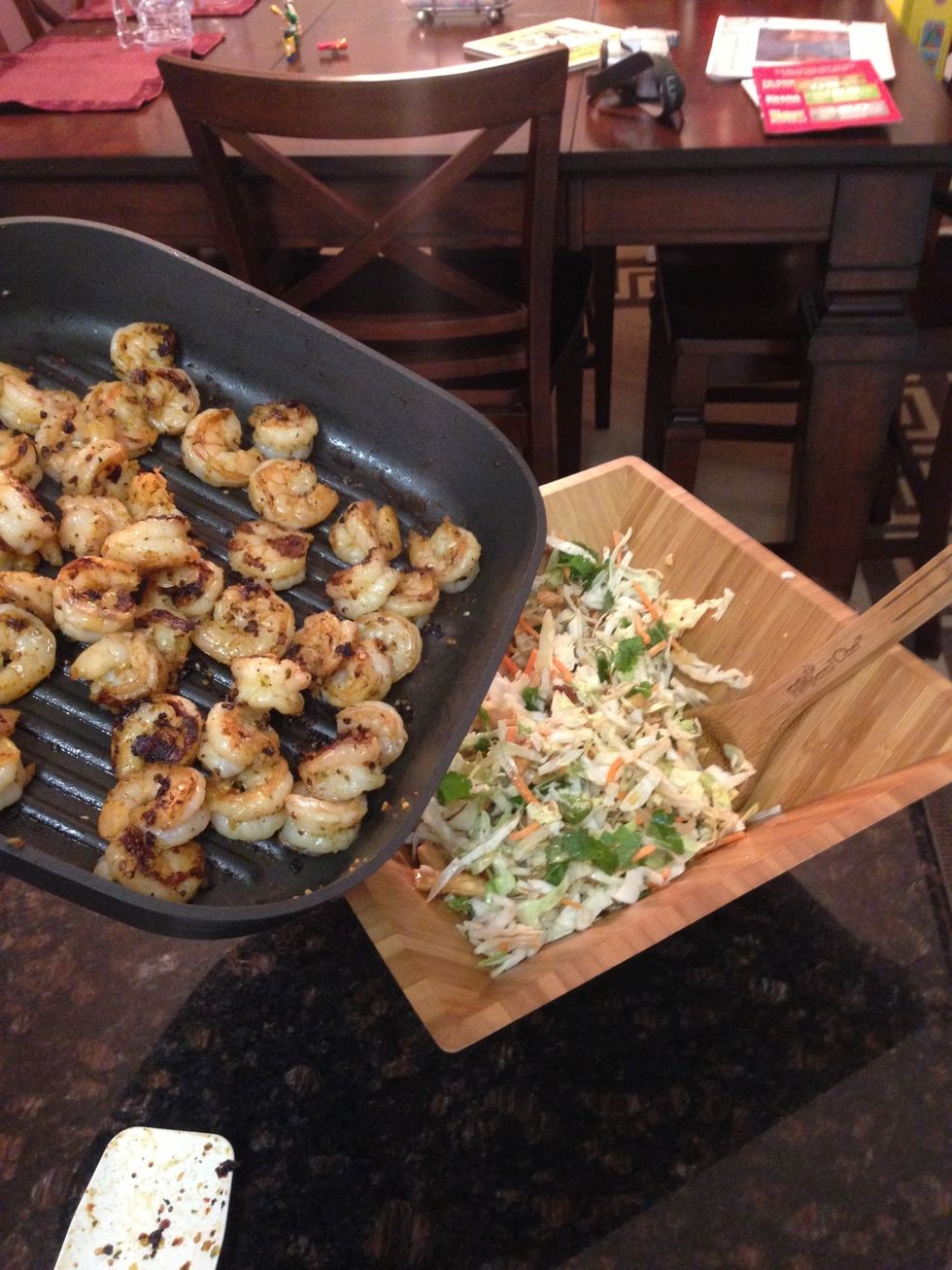 Add shrimp to The Salad.